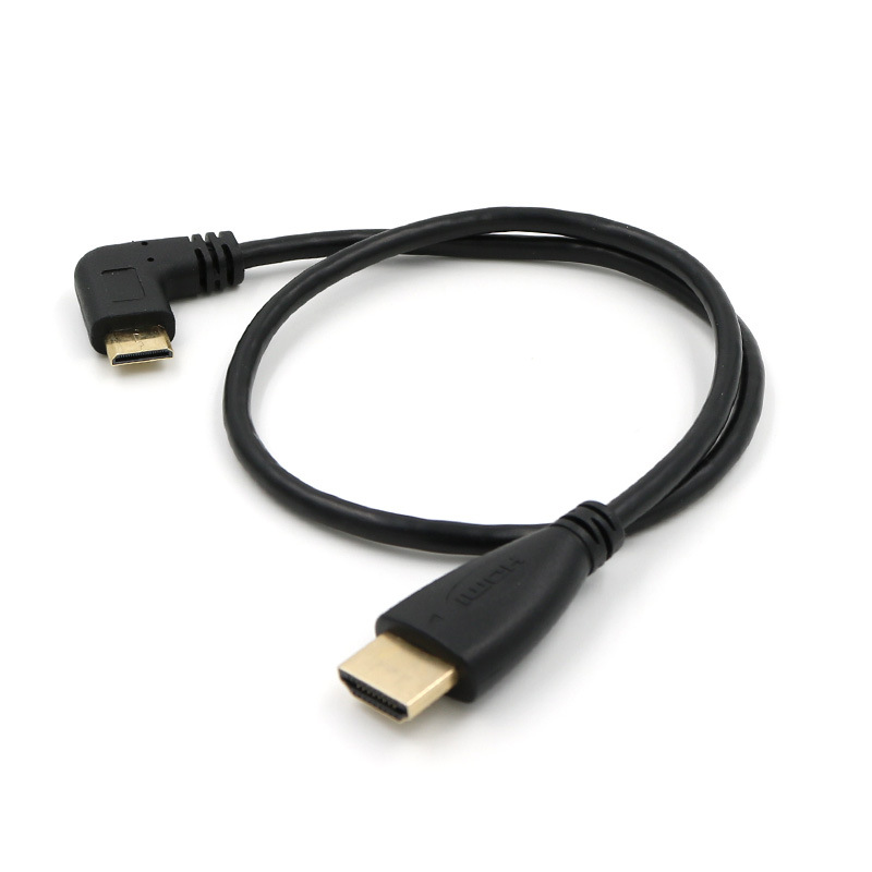 Mini miniHDMI to HDMI line 90 degree elbow clear line SLR camera short line 1M0.5M2M1.5
