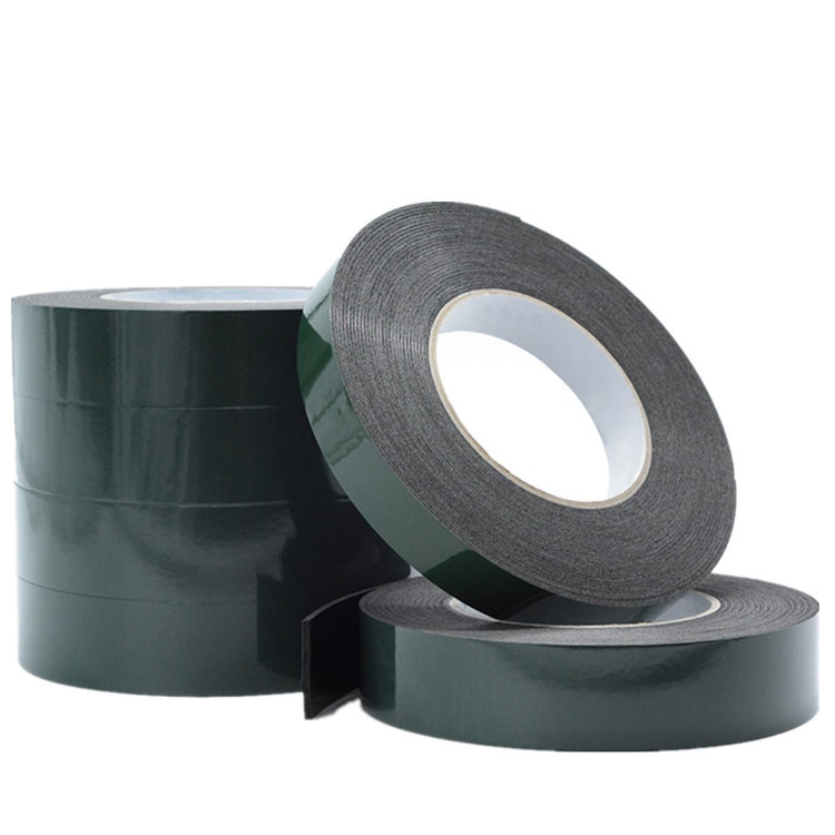 PE foam double-sided adhesive Green film black foam double-sided adhesive foam double-sided adhesive tape ornaments fixed paste no trace