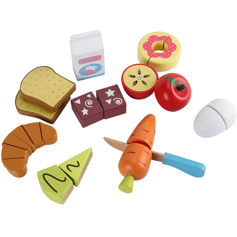 Children's wooden simulation kitchen toys fruits and vegetables cut to see boys and girls enlightenment teaching aids wholesale