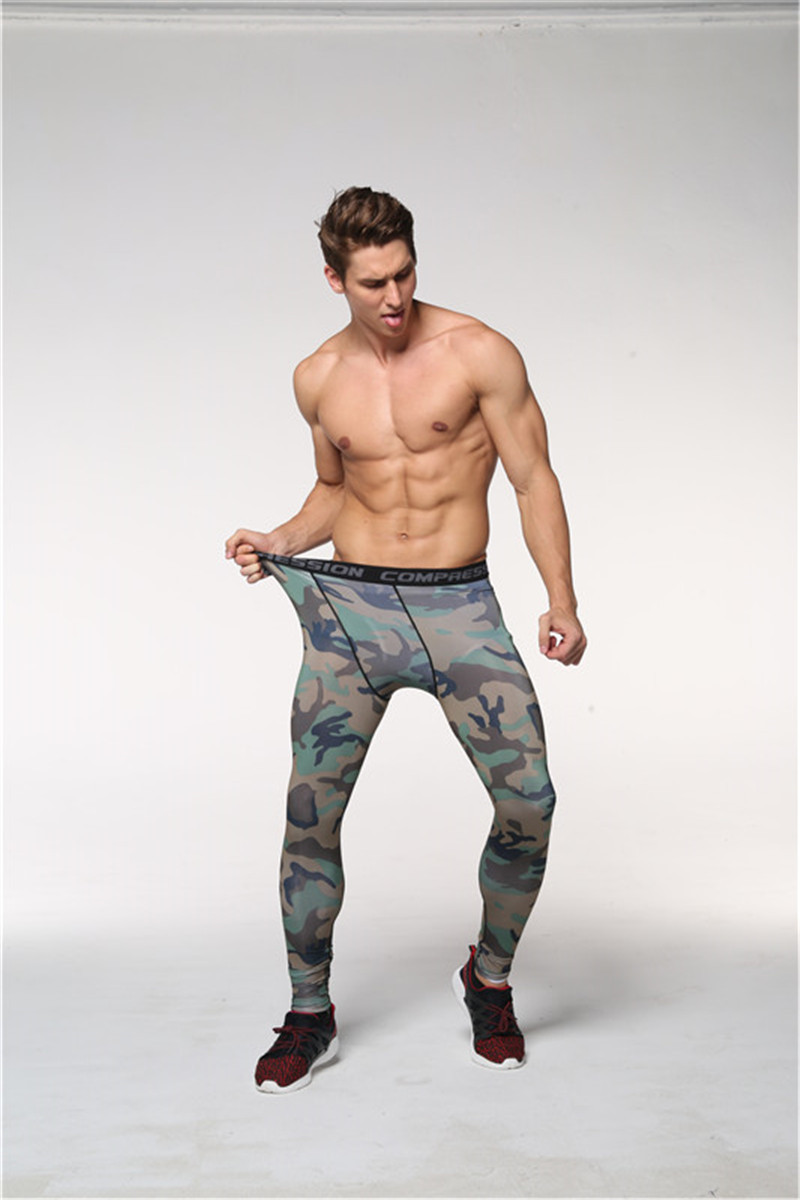 AliExpress Camouflage Tight Pants Men's Sports Pro Compression Pants Basketball Bottoming Training Pants Running Fitness Pants