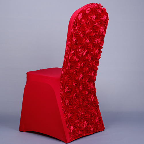 Thickened Rose Elastic Chair Cover Banquet Meeting Hotel Hotel Celebration Wedding Wedding Chair Cover Seat Chair Back Cover