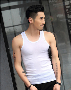 2021 Men's vest polyester vest 2*2 thread vest sports bottoming vest spell a lot of a generation of hair