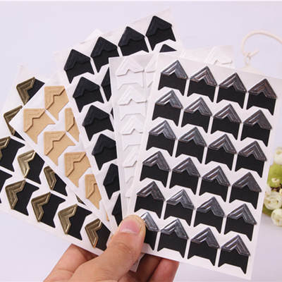 diy album accessories creative corner stickers 24 Vintage Kraft paper corner stickers handmade photo photo corner stickers