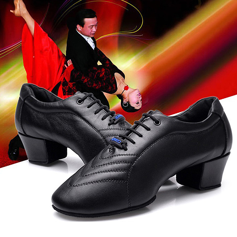 Men's Latin Dance Shoes Teachers Cool Color Betty Adult Men's Cowhide Boys GB Two Point Dance Shoes