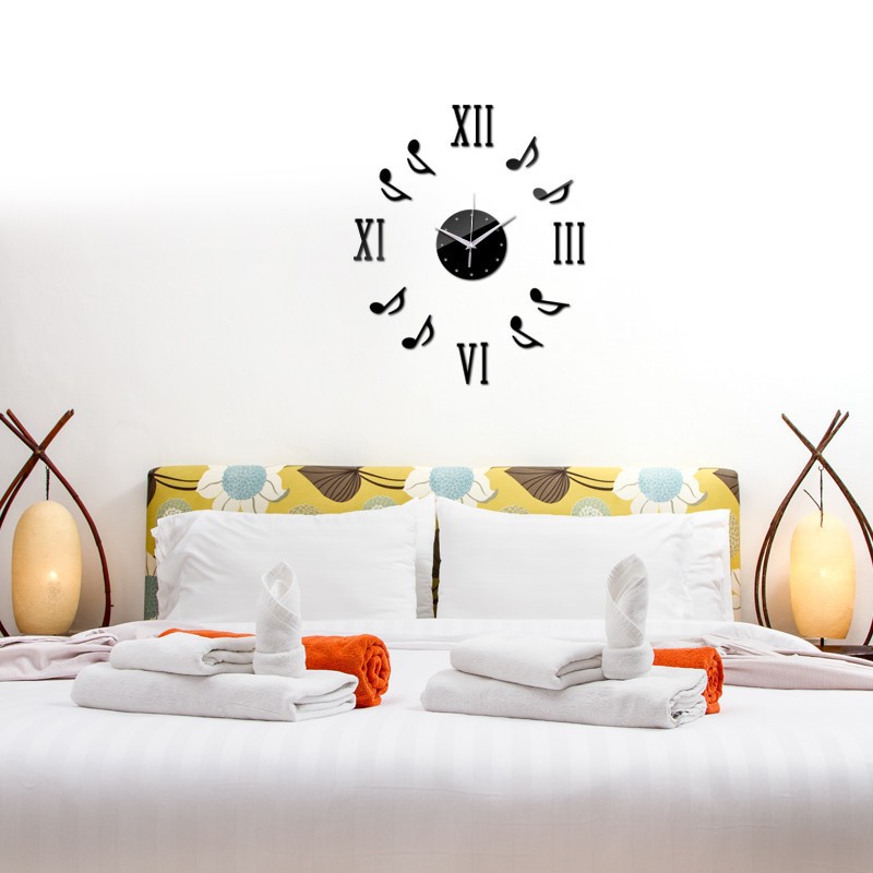 Factory direct DIY note digital mirror wall clock 3D three-dimensional environmental protection wall stickers clock home decoration mute wall