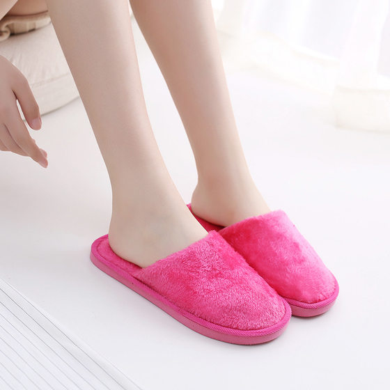 New plush indoor home autumn and winter wooden floor warm EVA moon cotton slippers Cixi