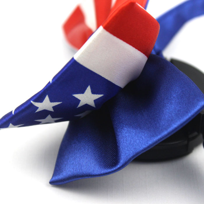Factory American Flag Printed bow tie Double-layer Handmade Free American Flag Decorative bow tie for Men