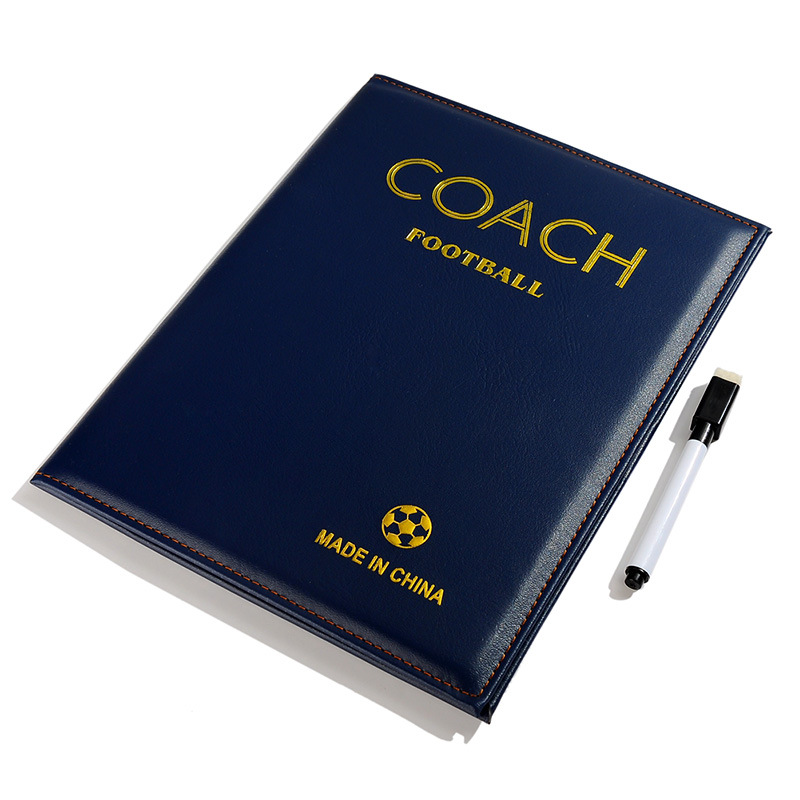 Two-fold tactical board Football Coach board leather folding teaching board magnetic with pen tactical command long-term supply
