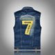 Large Size Korean Style Original Fashionable Men's Denim Vest Men's Denim Vest Shoulder Embroidered Casual Vest
