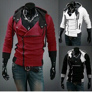 Foreign trade ebay autumn and winter clothing Korean men's hooded sweater coat men's cardigan slim fit sweater men's