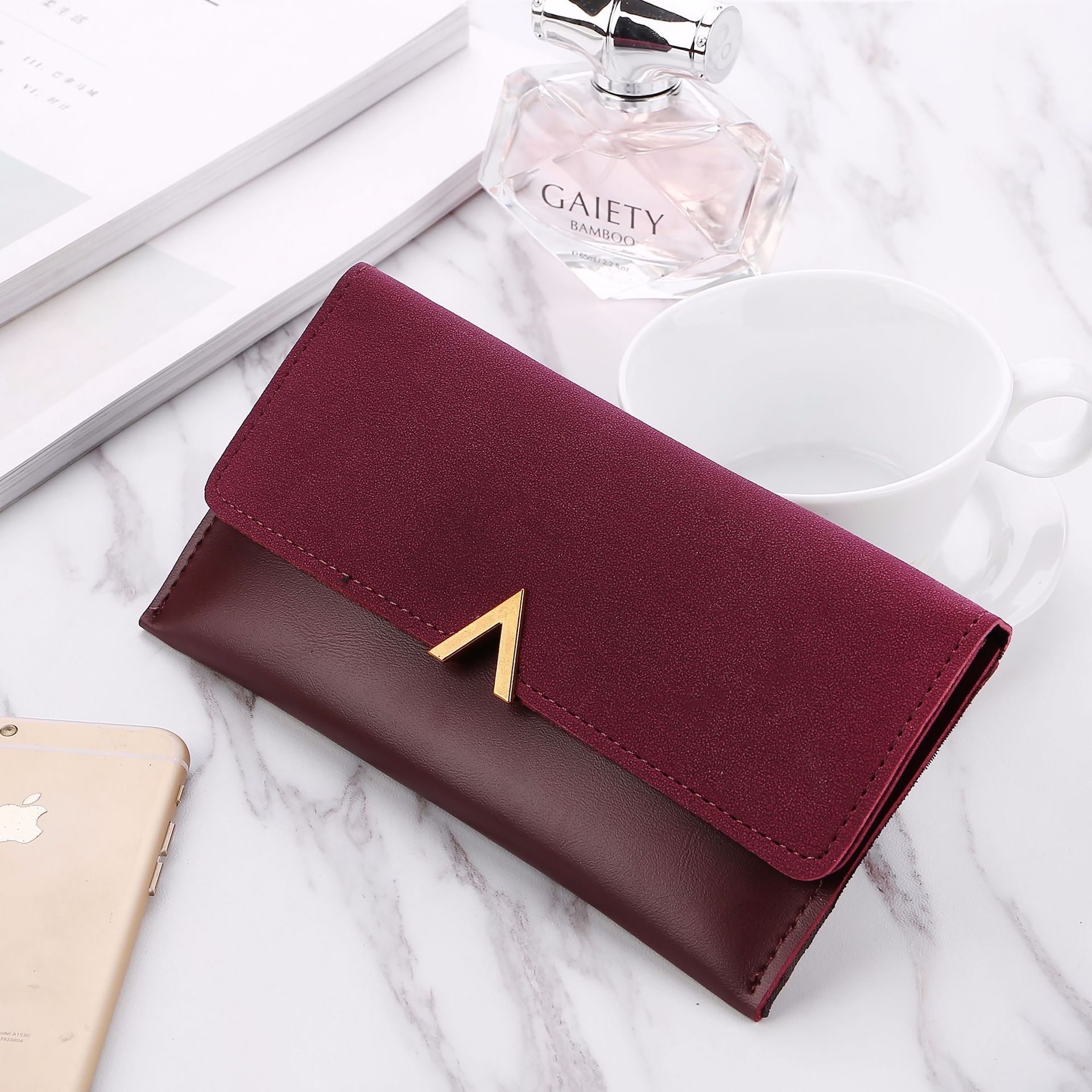 Autumn and winter New wallet frosted color matching 30% long ladies wallet wallet wholesale