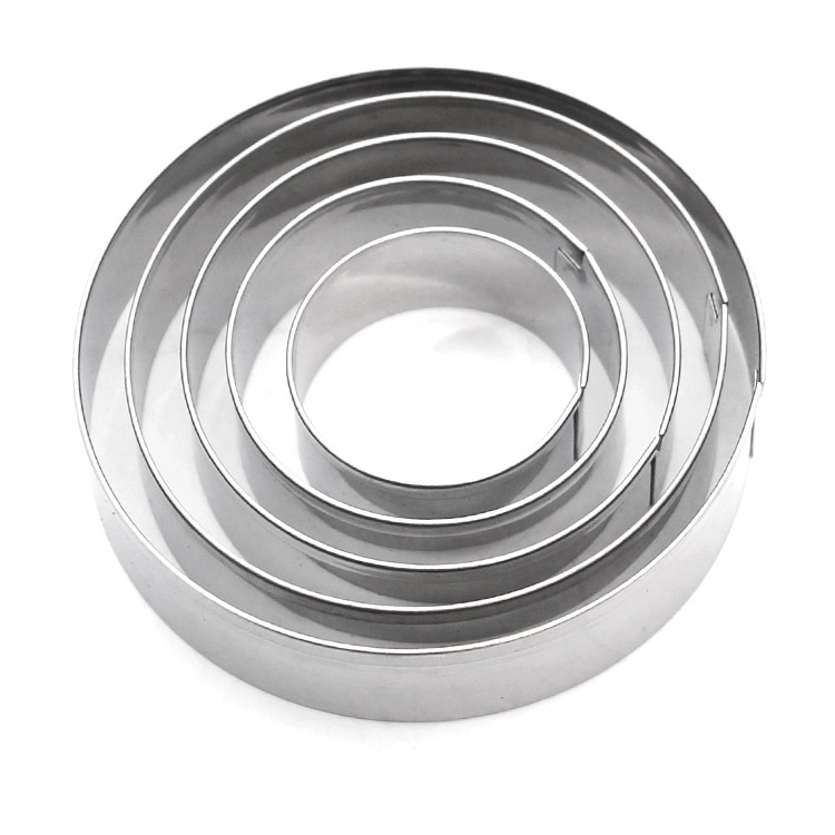Stainless Steel 5 Piece Set Mousse Circle Round Cake Mold Donut Foil Mold Baking Tool