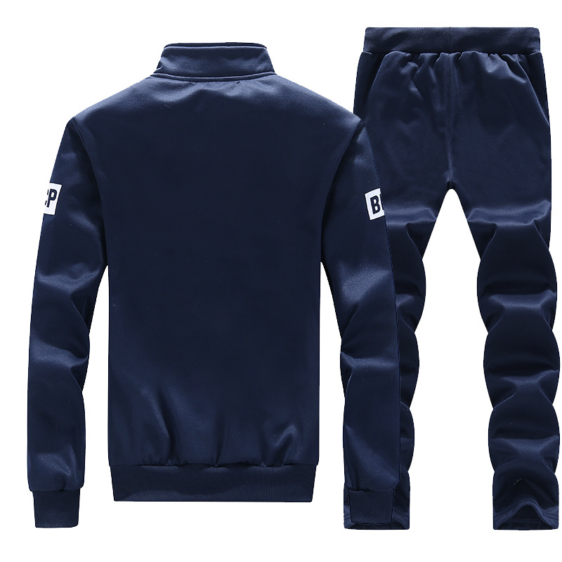 2017 Spring and Autumn New Stand Collar Men's Sports Suit Casual Long Sleeve Jacket Middle School Students Men's Fitness Sweater Men's Wear