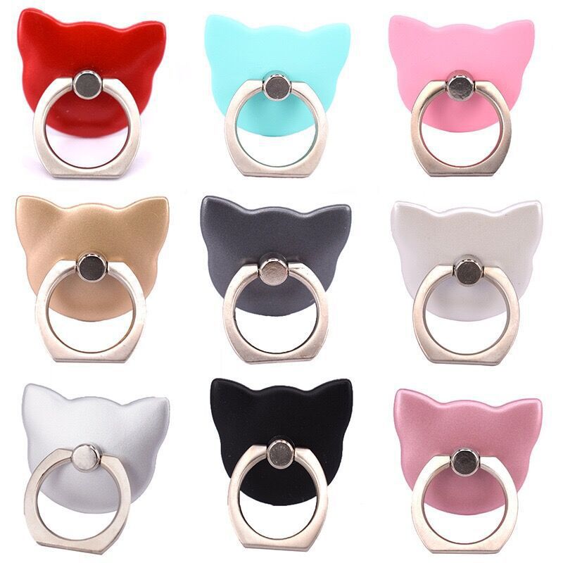 Cat's Head Finger Buckle Mobile Phone Universal Lazy Stand Desktop Fashion Personality Creative New Anti-fall Sticker Korean ring