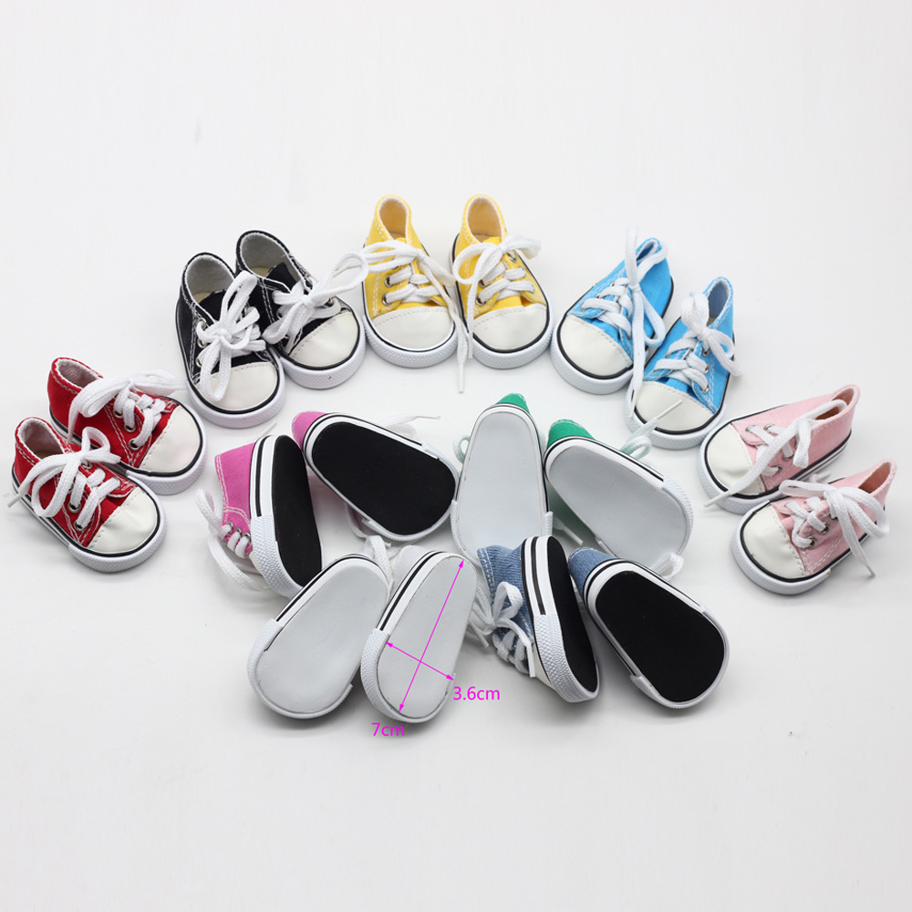 18 Inch American Summer Doll Canvas Shoes Doll Toy Doll Fashion Sneakers Doll Strap Canvas Shoes