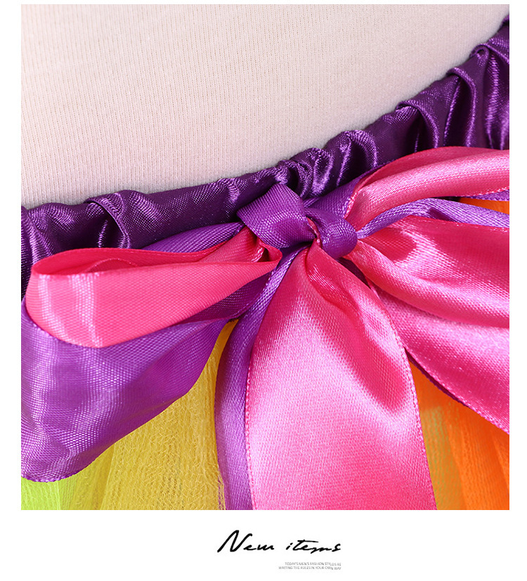 Foreign Trade Girl's Six Color TUTU Rainbow Skirt Children's Skirt Mesh Skirt AliExpress