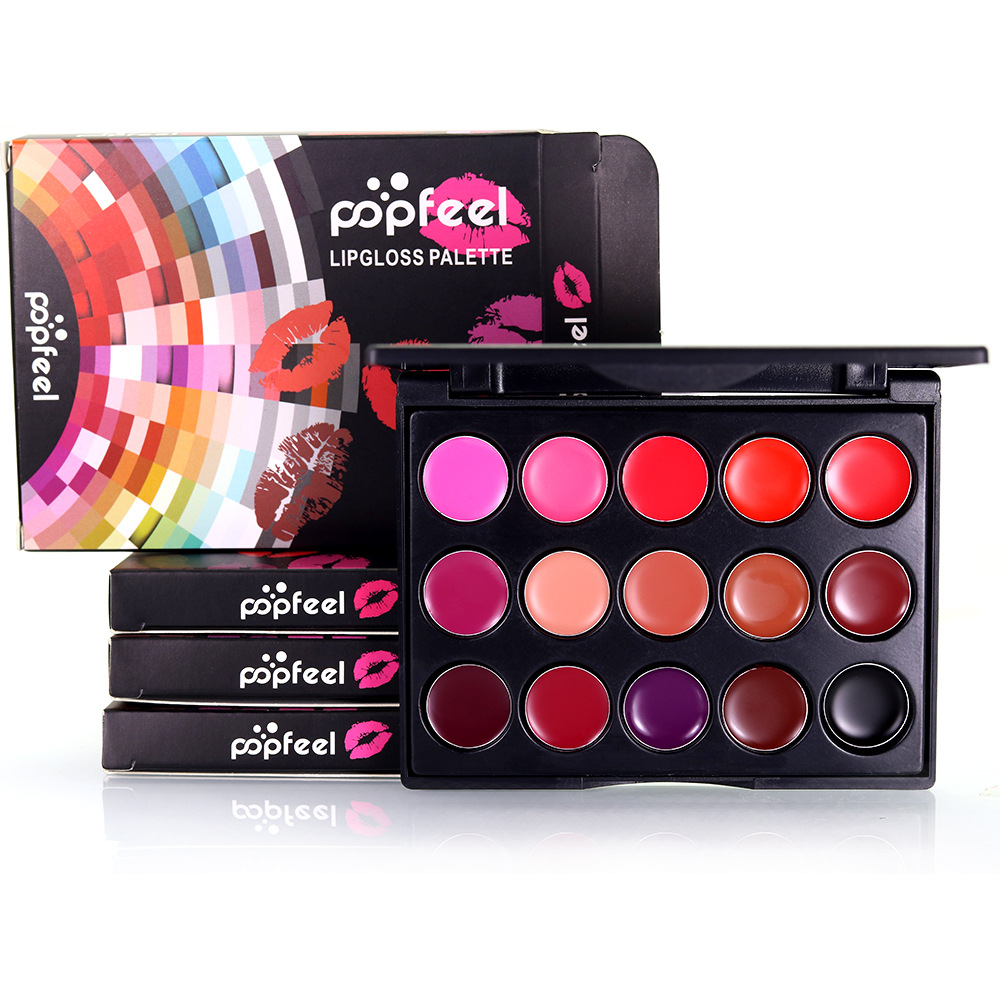 POPFEEL 15 color lip gloss mini new makeup lipstick L15 nude lip makeup