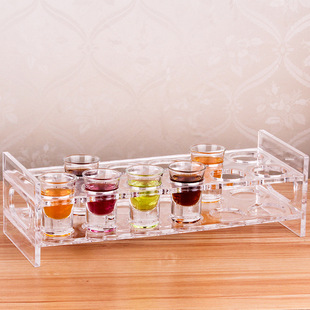Acrylic round bullet cup holder bar KTV cup holder 12-hole one-mouth cup holder round hole liquor cup holder