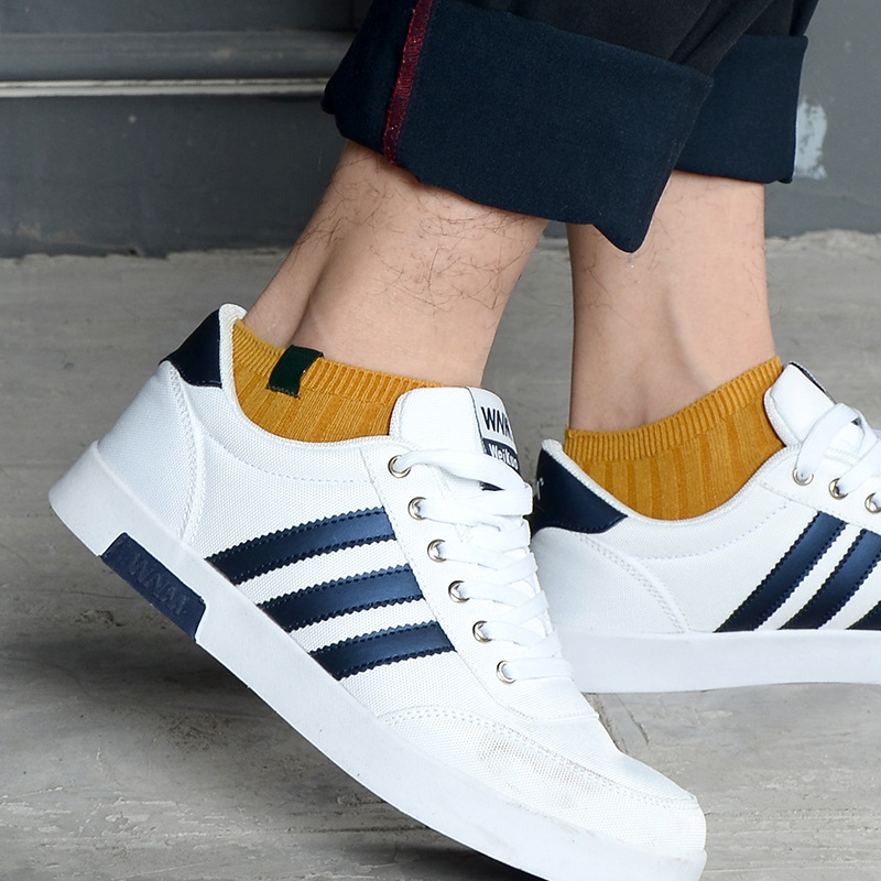 Men's short socks low-cut pure cotton Japanese double needle massage bottom Korean style preppy style South Korea retro low-top ankle socks for women