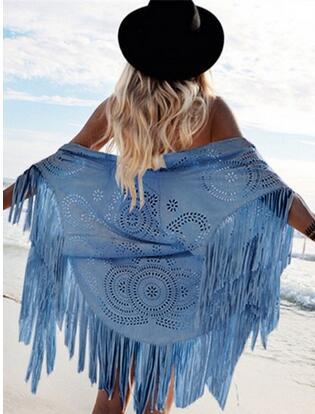 European and American shawl summer new women's top tassel shawl retro simple suede cape production Wholesale