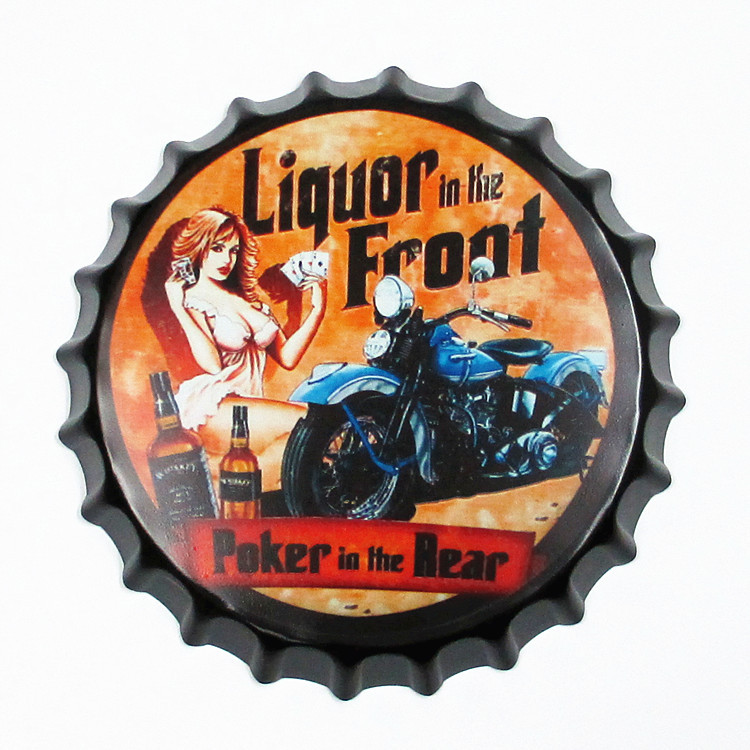 American Retro Creative Beer Bottle Cap Iron Wall Hanging Wall Decoration Home Bar Shop Wall Soft Decorations Pendant