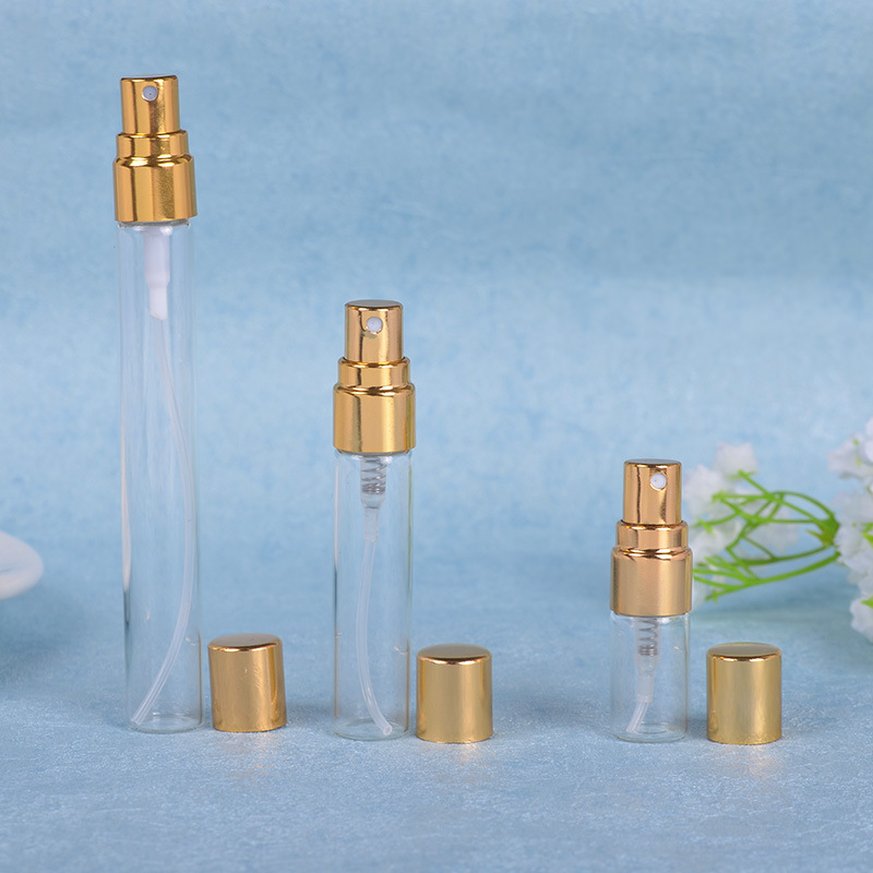2ml3ml5ml10ml transparent glass perfume bottle anodized spray bottle cosmetic sub-packaging small sample bottle
