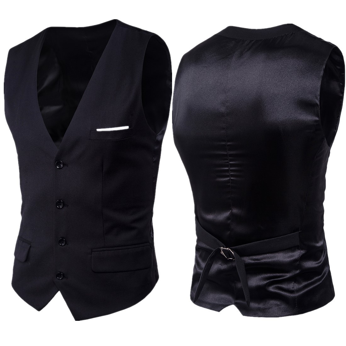 AliExpress ebay new men's slim fit suit vest plus size sleeveless vest formal wear European size vest thin coat