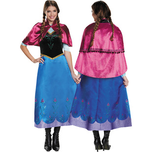 Halloween Costume Adult Female Anna Princess cOs Costume Frozen Snow White Play Dress