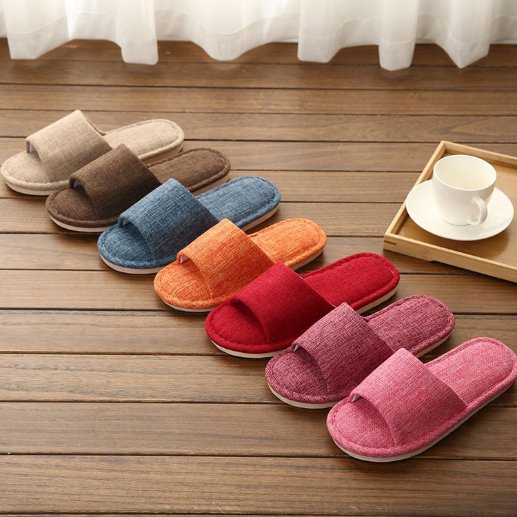 Strict selection of new spring and autumn handmade slippers for men and women home indoor warm leisure floor non-slip comfortable linen slippers