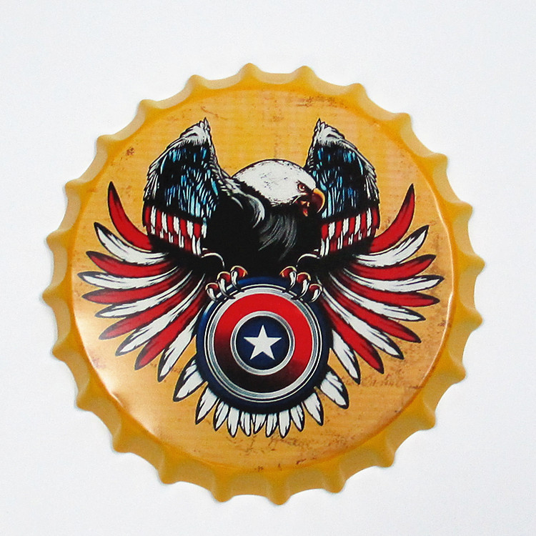 American Retro Creative Beer Bottle Cap Iron Wall Hanging Wall Decoration Home Bar Shop Wall Soft Decorations Pendant