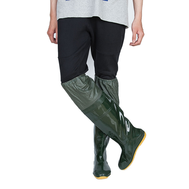 New Arrival Rice Planting Boots for Men and Women Middle High Rain Boots Paddy Shoes and Socks Soft Bottom Elasticated Knee Lace-up Laundry Shoes Fishing Boots