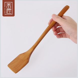 One wood and one Craftsman non-stick wooden shovel fried eggs fried steak small wooden shovel mini cooking spoon shovel barbecue shovel