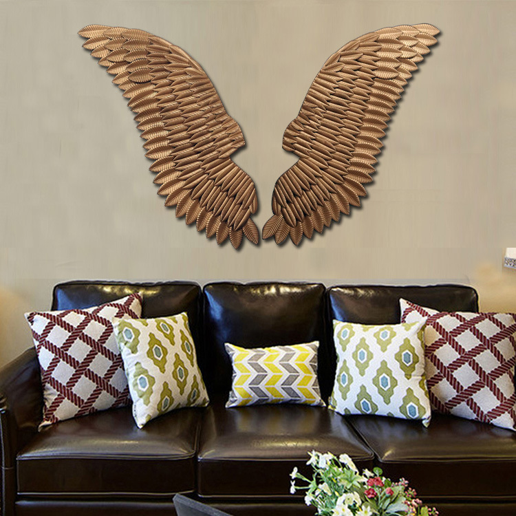 Antique ironwork wings bar cafe coffee decor item restaurant wall 3D wall hanging industrial style decoration