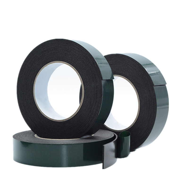 PE foam double-sided adhesive Green film black foam double-sided adhesive foam double-sided adhesive tape ornaments fixed paste no trace