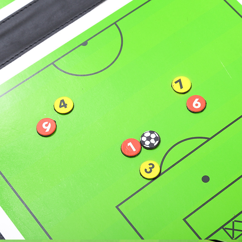 Football Tactical Board 2.5 Folding Coach Board Leather Teaching Board Color Folding Magnetic Game Exercise Command Board