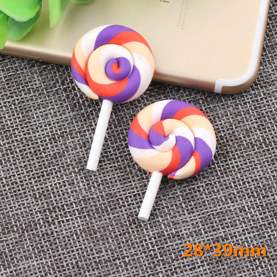 Soft Pottery Lollipop Cream Mobile Phone Shell Accessories Food Play diy Accessories Slime diy Lollipop Accessories