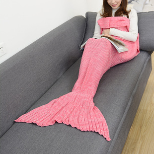 New Mermaid Blanket Wool Knitted Mermaid Tail Blanket Sofa Blanket Christmas Gift