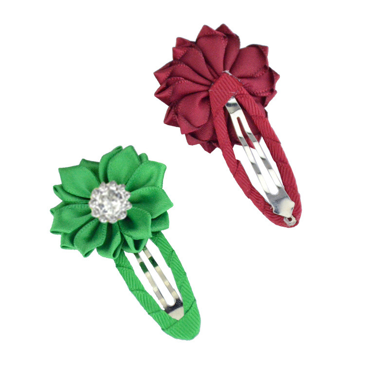 Korean version of children's jewelry wholesale multi-angle sunflower ribbon flower Hemming hair clip cute princess side clip accessories
