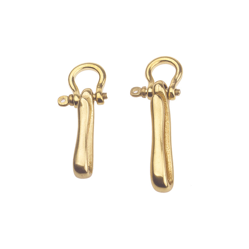 Pure copper U-shaped hook financial cloth buckle cattle brass key chain pure copper key chain personality diy accessories