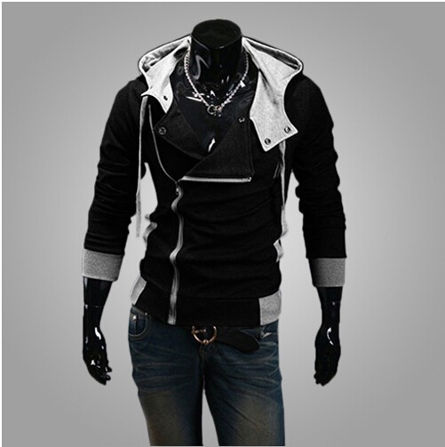 Foreign trade ebay autumn and winter clothing Korean men's hooded sweater coat men's cardigan slim fit sweater men's
