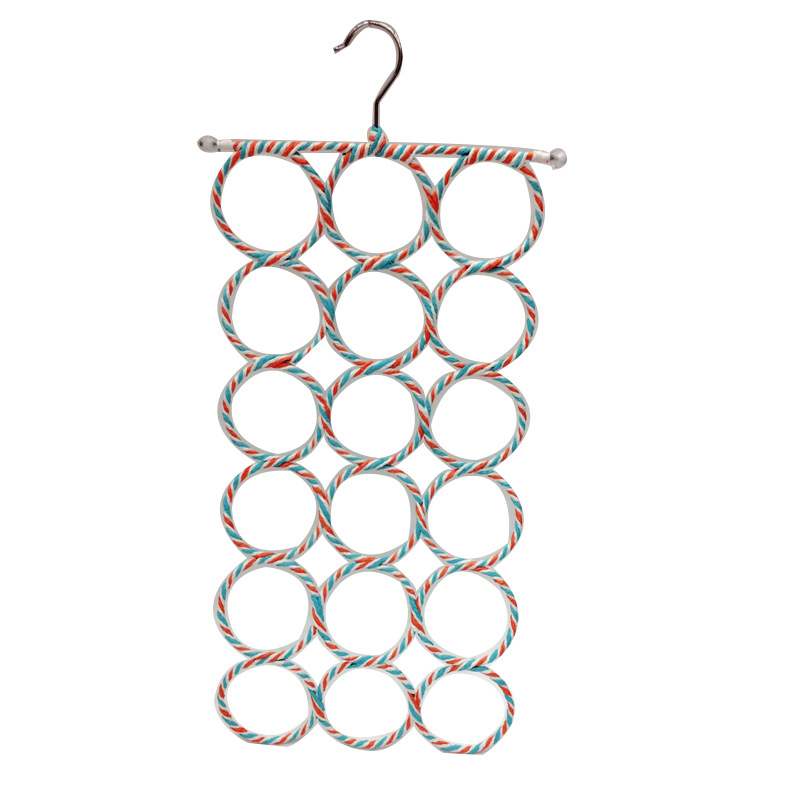 Cross-border Amazon Creative Home 28-ring Rattan Scarf Rack Simple Multifunctional Hanger Foldable Silk Towel Rack