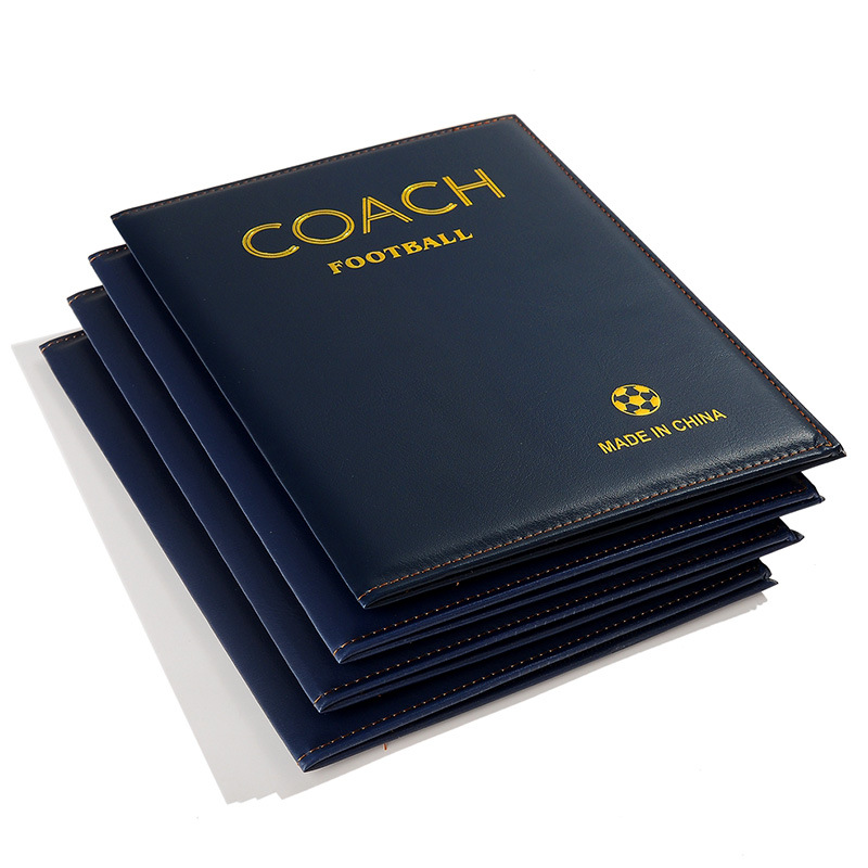 Two-fold tactical board Football Coach board leather folding teaching board magnetic with pen tactical command long-term supply