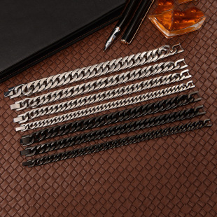 2023 E-Commerce hot-selling titanium steel jewelry European and American style solid color bracelet double woven four-sided grinding men's titanium steel bracelet hand