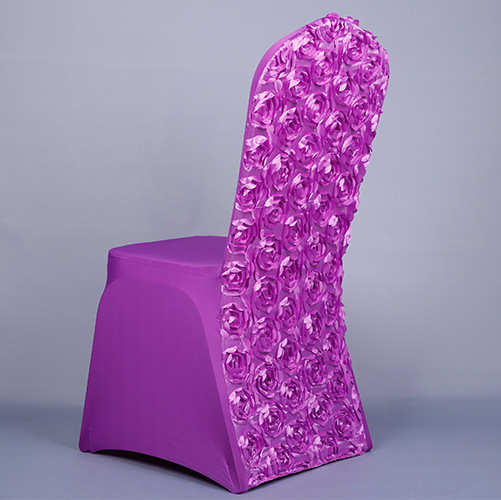 Thickened Rose Elastic Chair Cover Banquet Meeting Hotel Hotel Celebration Wedding Wedding Chair Cover Seat Chair Back Cover