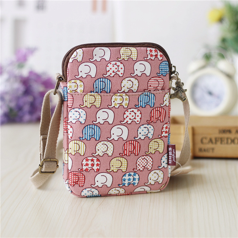 New Fashion Fabric Mobile Phone Bag Mini Small Bag Shoulder Crossbody Bag Women's Coin Purse Mobile Phone Bag