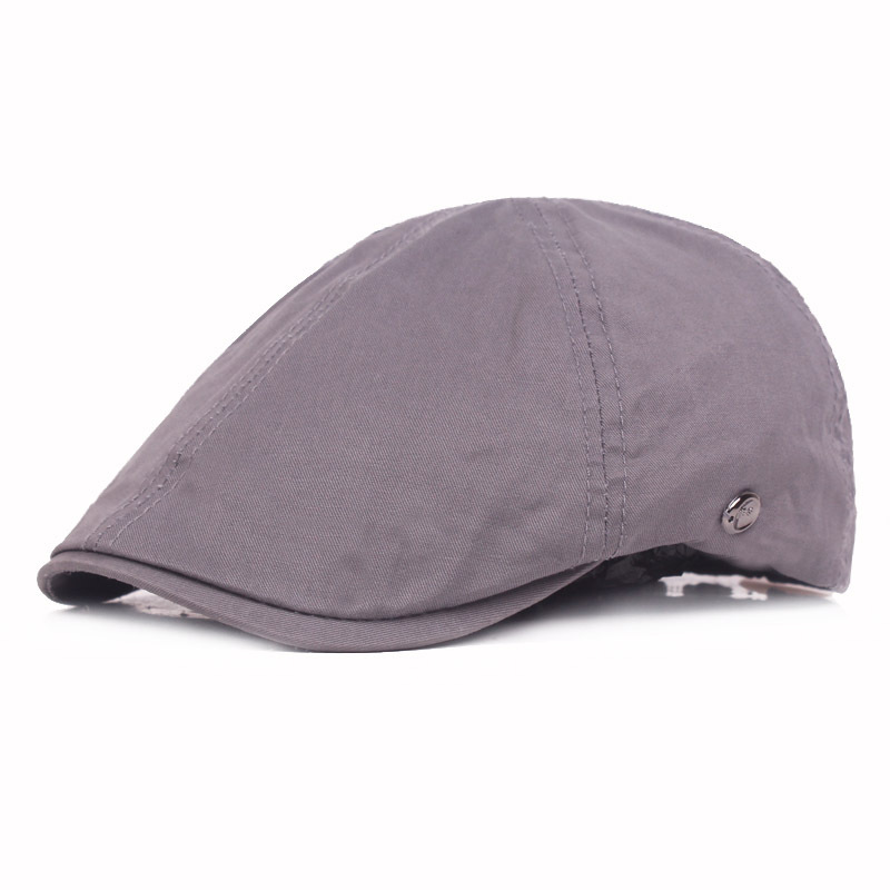 Hat men's summer solid color beret casual Joker cap Korean tide forward cap middle-aged hat wholesale