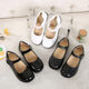 Girls Leather Shoes Black and White Children's Table Shoes Spring and Autumn New Middle and Large Children's Princess Dress Shoes Primary School Students' Single Shoes