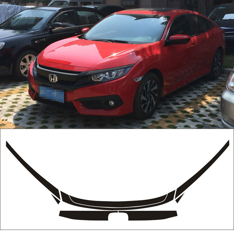 Tenth Generation Civic Modified Full Black Medium Net Sticker Carbon Fiber Pattern Medium Net Tenth Generation Civic Decorative Body Sticker