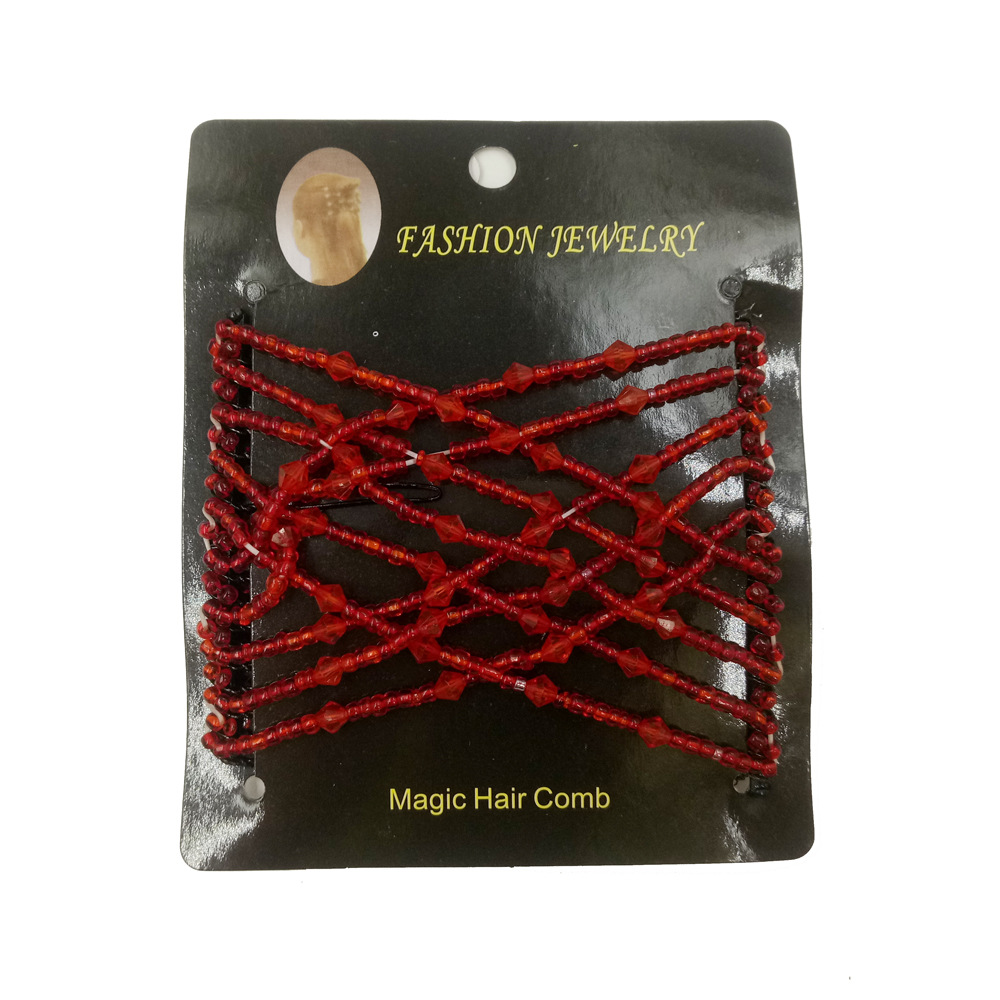 CR4 Korean version of the hair comb hair accessories wire hair beaded magic hair comb styling comb wholesale 6 colors