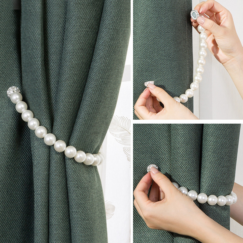 Creative curtain buckle curtain strap ABS Pearl magnet curtain Buckle tied curtain rope strap rope punch-free